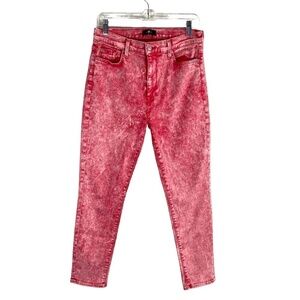 7 For All Mankind High Waist Ankle Skinny In Acid  SZ 30